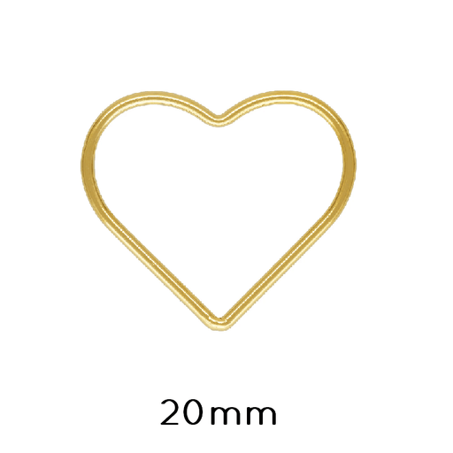 Buy Ring Connector Heart Gold Stainless Steel 20x1mm(1)