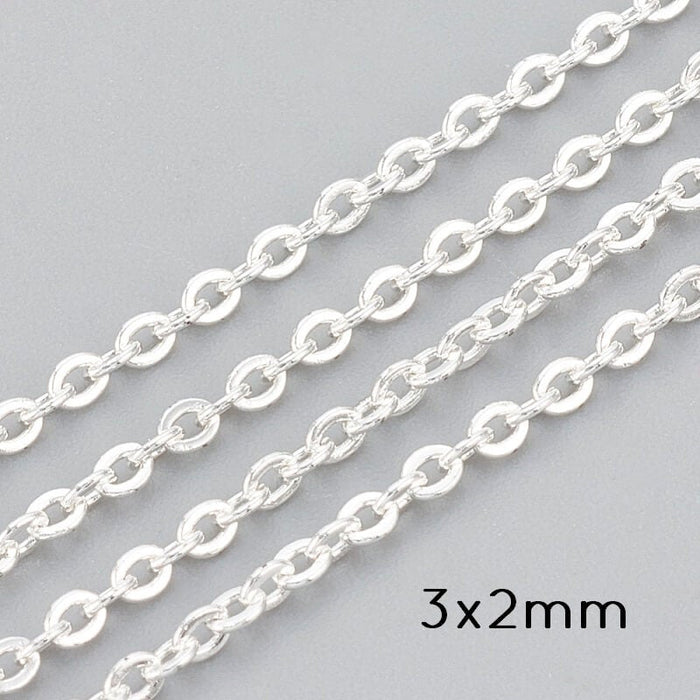 Stainless Steel Rolo Chain SILVER 3x2mm (1m)