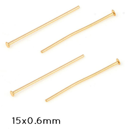 Buy Head Pin Stainless Steel Golden, 15mmx0,6 (10)