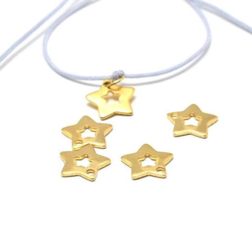 Buy Pendant Hollow Star Stainless Steel Gold 11mm- Hole: 1,5mm (4)
