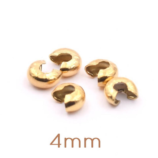 Buy Crimp Bead Cover Golden Stainless Steel 4x3,5mm (5)