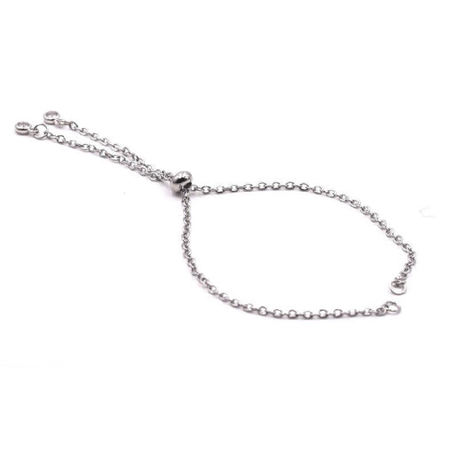 Chain for Adjustable bracelet Rolo Mesh - Stainless Steel 2x13cm (1) Also exist in golden