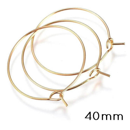 Stainless Steel Hoop Earring Findings-Golden-40mm-0.7mm (4)