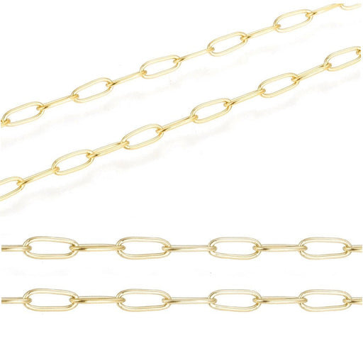 Chain Thin Mesh Paper Clip Gold Stainless Steel 5x2mm (50cm)