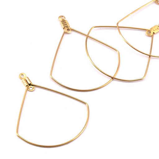 Hoop Earrings triangle Stainless Steel Gold 40x32mm-0.7mm (4)
