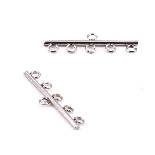 End Cap Clasp 5 Rows Stainless Steel 27x7.5mm (2)