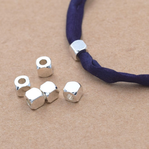 Cube Beads Stainless Steel Silver 4x4x4mm (5)