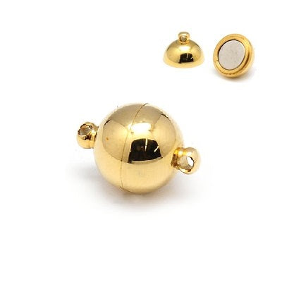 Magnetic Clasp Round Stainless Steel Gold 15x10mm (1)