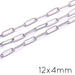 Paperclip chain ribbed Stainless steel 12x4mm (50cm)