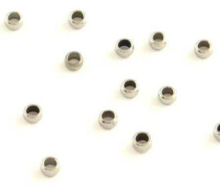Crimp beads Stainless Steel 2mm hole: 1mm (20)