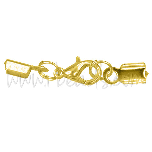 Cord ends with clasp gold 30mm (4)