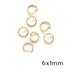Jump Rings Long Lasting Gold Stainless Steel 6x1mm (10)