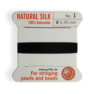 Buy Bead cord natural silk black 0.35mm (1)