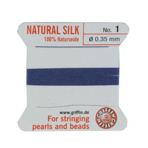 Bead cord natural silk blue 0.35mm (1)