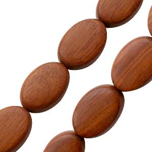 Bayong wood flat oval shape beads strand 10x18x26mm (1)