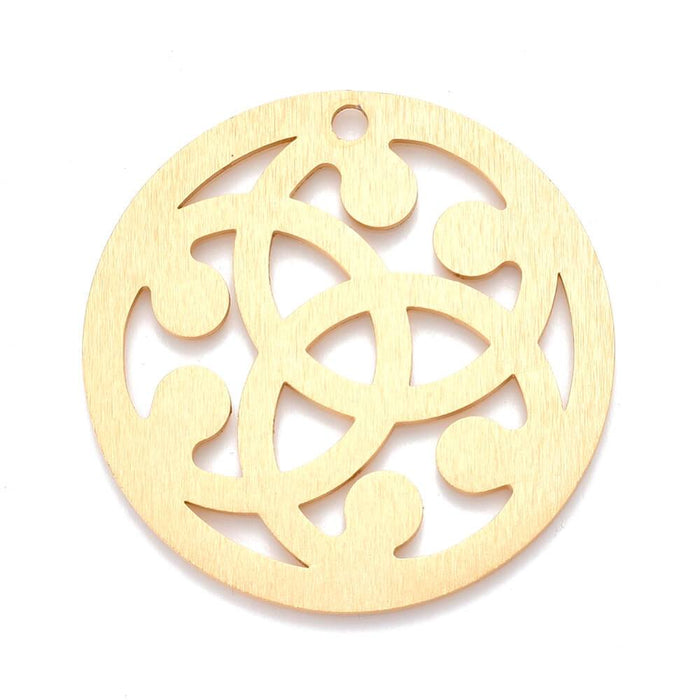 Pendant Gold Aluminum Arabesque Round- 5cm (1)