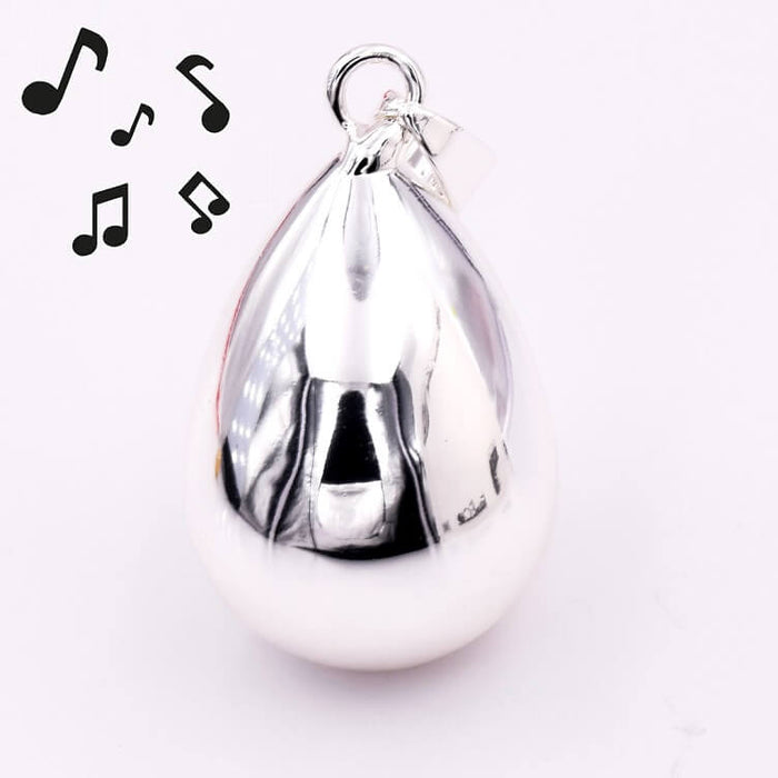 Bola Drop Pendant E-Coated Silver 29x20mm (1)