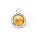 Round Pendant Faceted Yellow Tourmaline set Sterling Silver - 11mm (1)