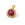 Beads wholesaler Drop Pendant Faceted Ruby Gold Flash - 12x12mm (1)