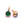 Beads wholesaler Round charm pendant green agate flash light gold 5.5mm (1)