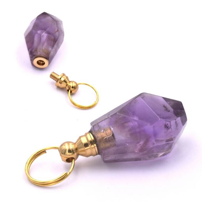 Perfume bottle pendant in amethyst 26-30x13-16mm (1)
