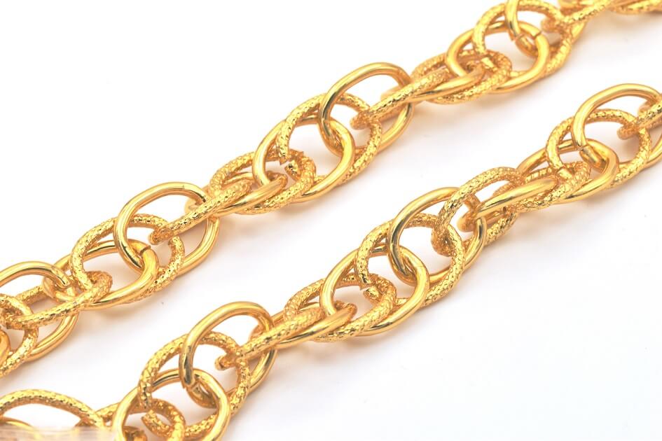 Fancy chain Aluminum plated Golden large mesh 18x14mm (50cm)