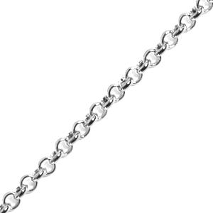 Rollo chain with 2.5mm rings metal silver plated (1m)