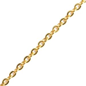 Chain with delicate oval rings 1.6mm metal gold plated (1m)