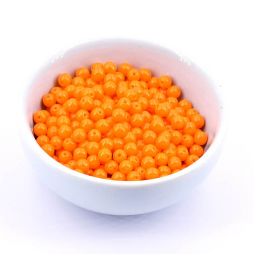 Buy Firepolish round bead opaque bright orange 4mm (50)