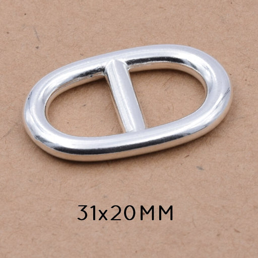Marine link connector Sterling silver plated - 10 microns - 31x20mm (1)