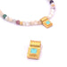 Square charm pendant in turquoise enamel flash gold 6x10mm (1)