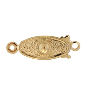 Antique looking metal gold plated oval clasp 19mm (1)