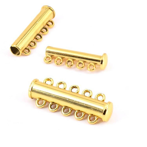 Clasp Sliding 5 Rows Magnetic Golden Brass 28mm (1)
