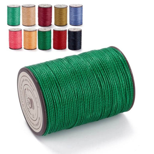 Brazilian Waxed Twisted Polyester Cord Green 0.8mm - 50m spool (1)
