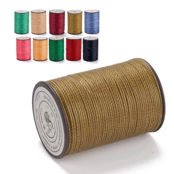 Brazilian Waxed Twisted Polyester Cord Caramel Beige 0.8mm - 50m spool (1)