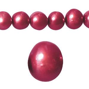 Freshwater pearls potato round fuchsia 7mm (1)