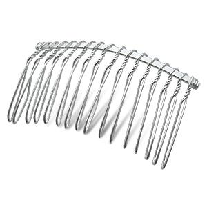 Buy Wire hair comb metal silver plated 65mm (1)