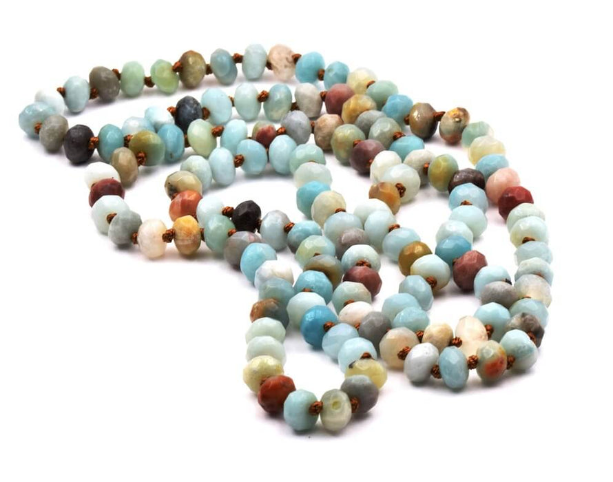 Long necklace Amazonite 5x8mm, Length 95cm (1)