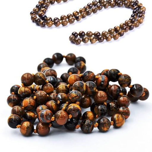 Buy Tiger Eye Long Necklace 8mm Round Beads, Length 91cm (1)