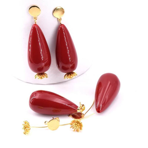Buy Kit DIY 2 Drop Earrings RED 50mm (1)