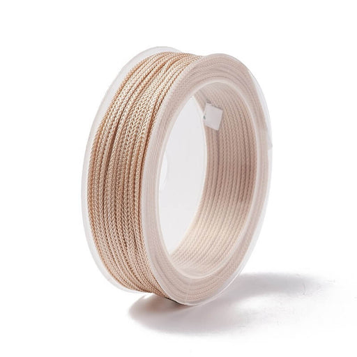 Braided Silky Nylon Cord Kraft Beige 1.5mm - 12m Spool (1)