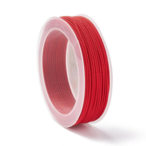 Buy Braided silky nylon cord Red -1.5mm - 20m spool (1)