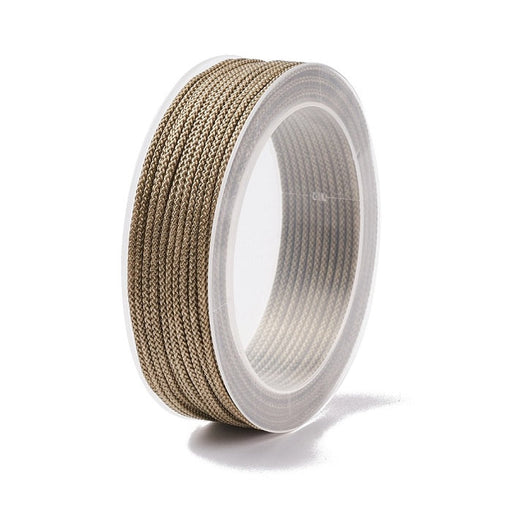 Braided silky nylon cord Milky brown - 1.5mm - 20m spool (1)
