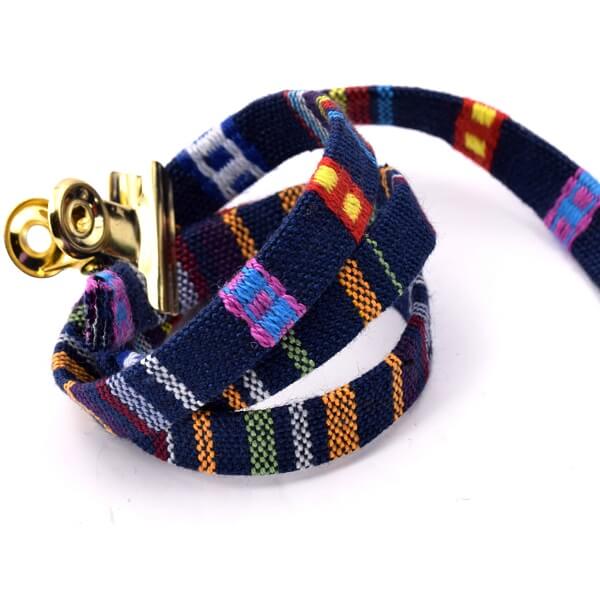 Flat Cotton Cord Navy Ethnic 10mm (1m)