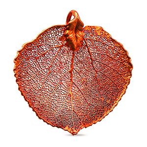 Real aspen leaf pendant irridescent copper 50mm (1)