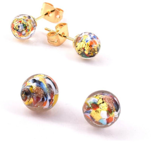 Murano Beads Round Half-drilled Multicolored 6mm (2)