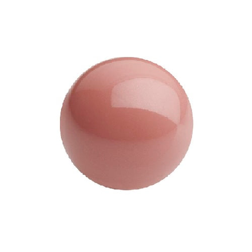 Round Beads Lacquered Preciosa Salmon Rose 4mm (20)