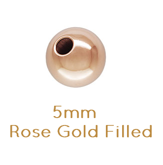 Round bead rose GOLD FILLED 5mm (4)