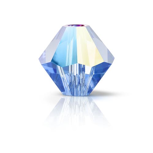 Bicone Preciosa Sapphire Glitter - 3.6x4mm (40)