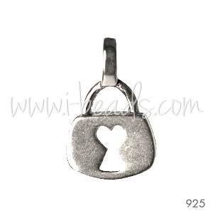 Sterling silver padlock charm 17x9mm (1)